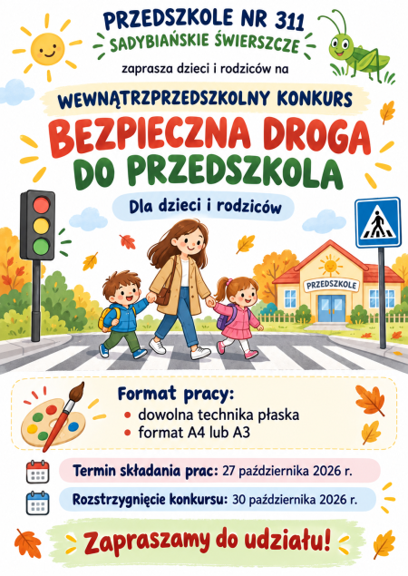 Konkurs plastyczny ''Bezpieczna droga do przedszkola''